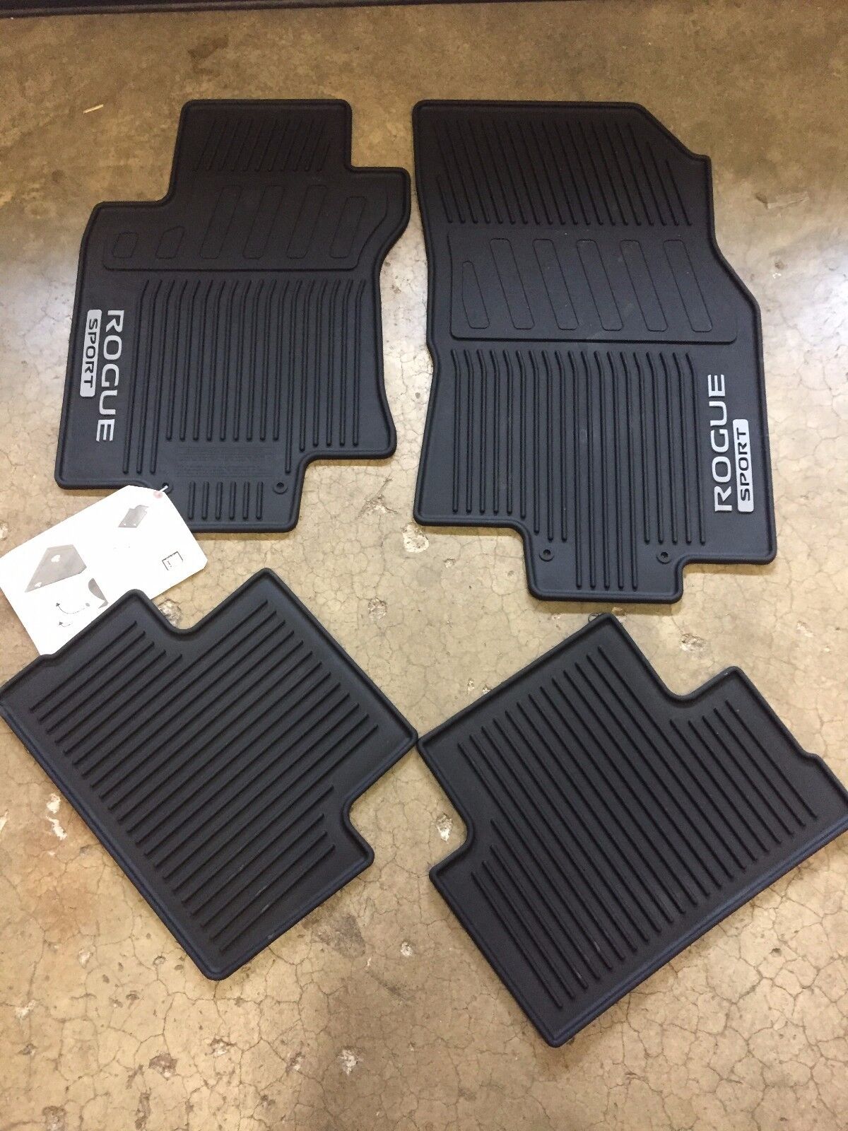 NEW OEM 2017-2020 ROGUE SPORT 4 PC ALL WEATHER RUBBER FLOOR MATS - BLACK
