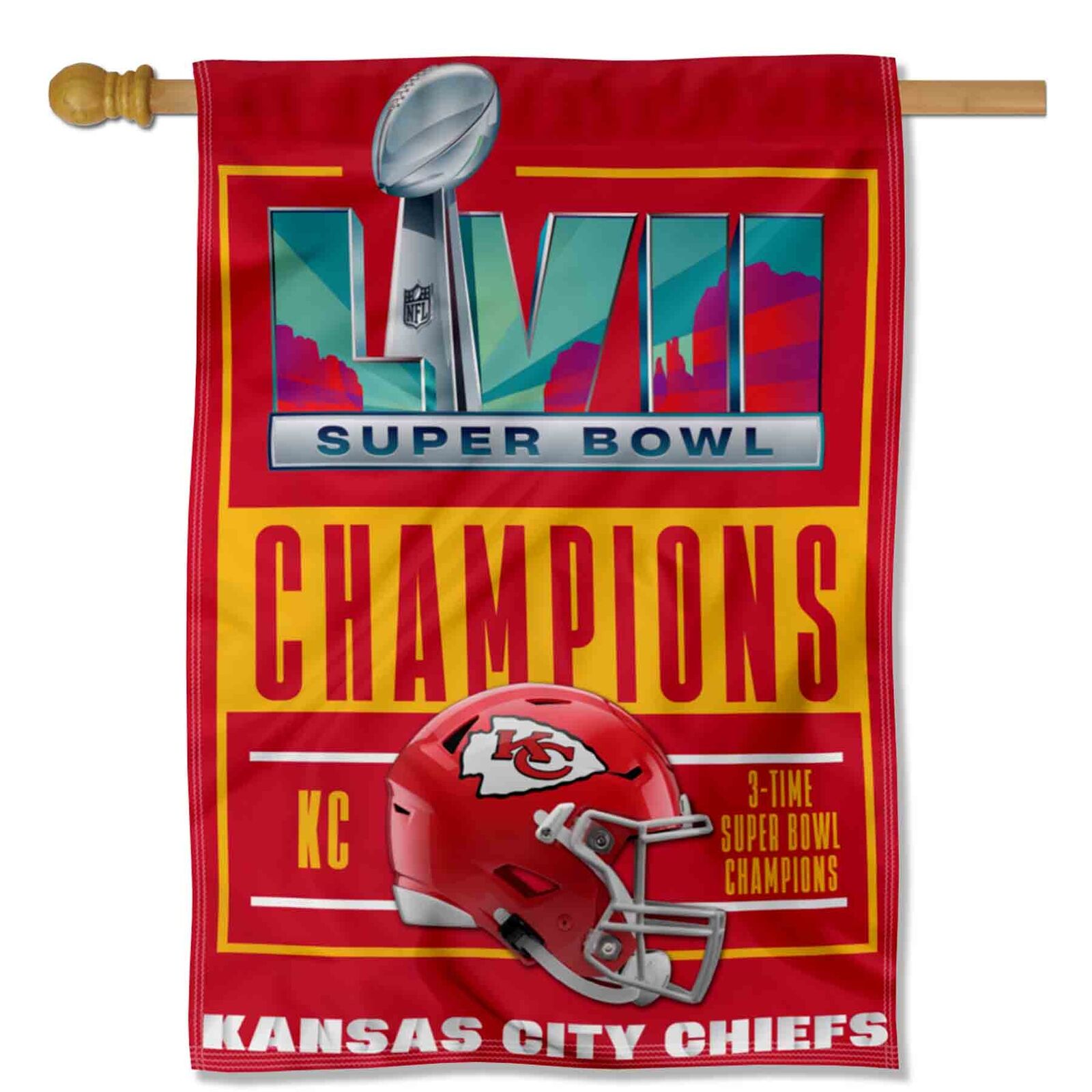 Kansas City Chiefs Super Bowl LVII 2022 2023 Champions House Banner Flag
