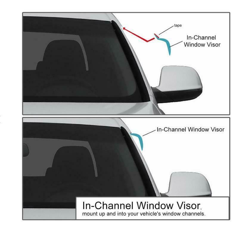 For 07-Up Toyota Tundra CREW MAX CAB Side IN-CHANNEL Window Visors